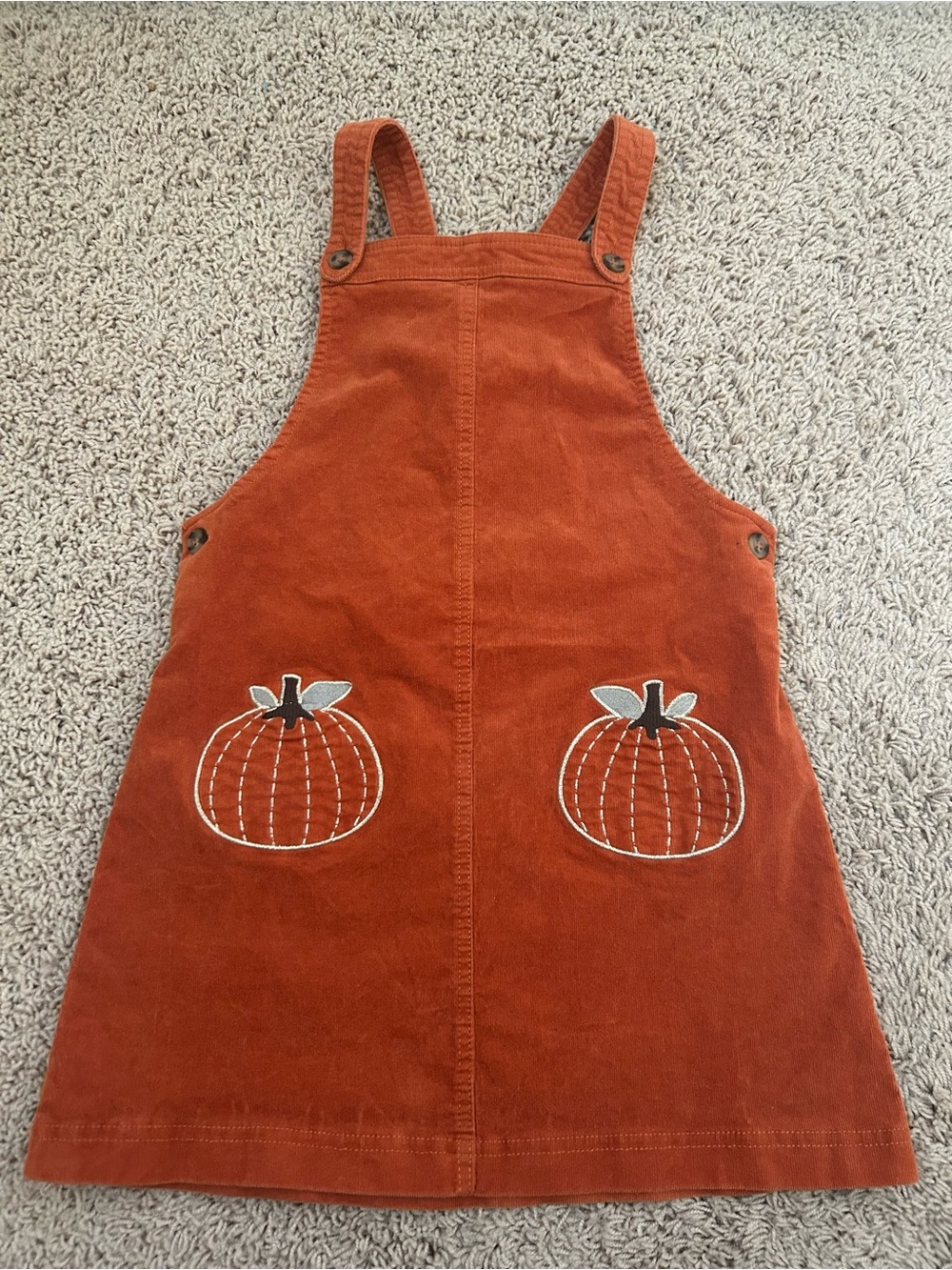 Isaac Mizrahi New York Orange Pumpkin Corduroy Jumper Dress Girls Size 8